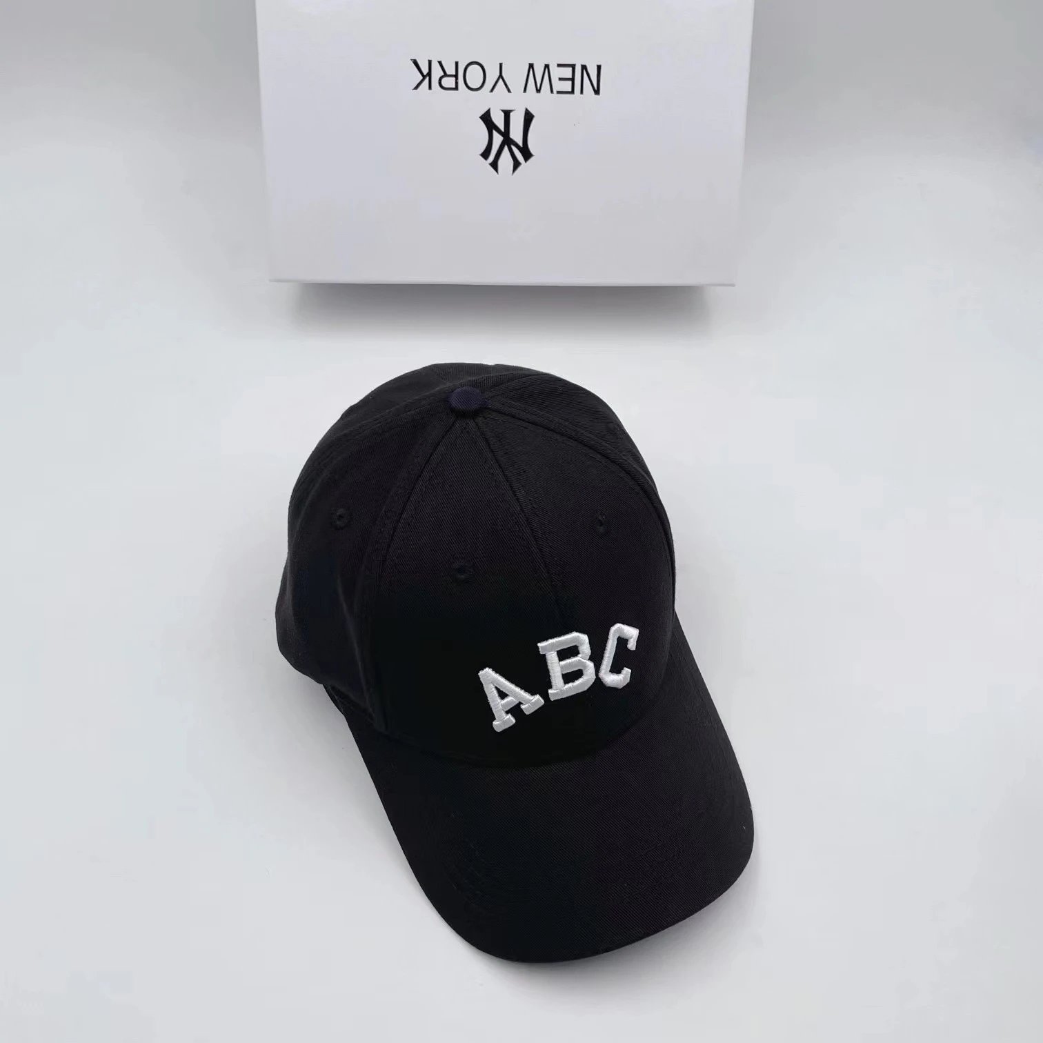 Street ABC Cotton Baseball Cap Unisex Pitch Black - Gallery Image 3 - Detailed View