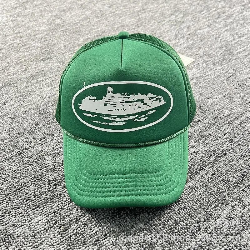 Vintage Mesh Trucker Hat Ship Print Emerald Green - Other - Cnfans - $15.81