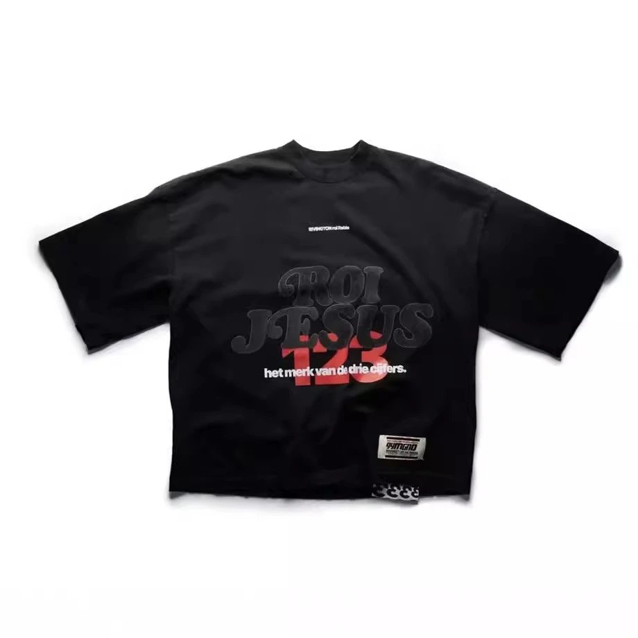 Graphic Crewneck Tee Unisex Midnight Black - Gallery Image 3 - Detailed View