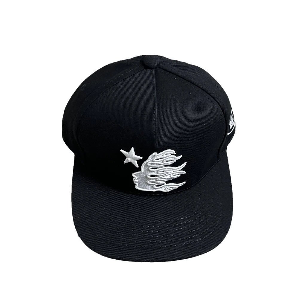 Streetwear Embroidered Hellstar Baseball Cap Navy Blue - Gallery Image 4 - Detailed View