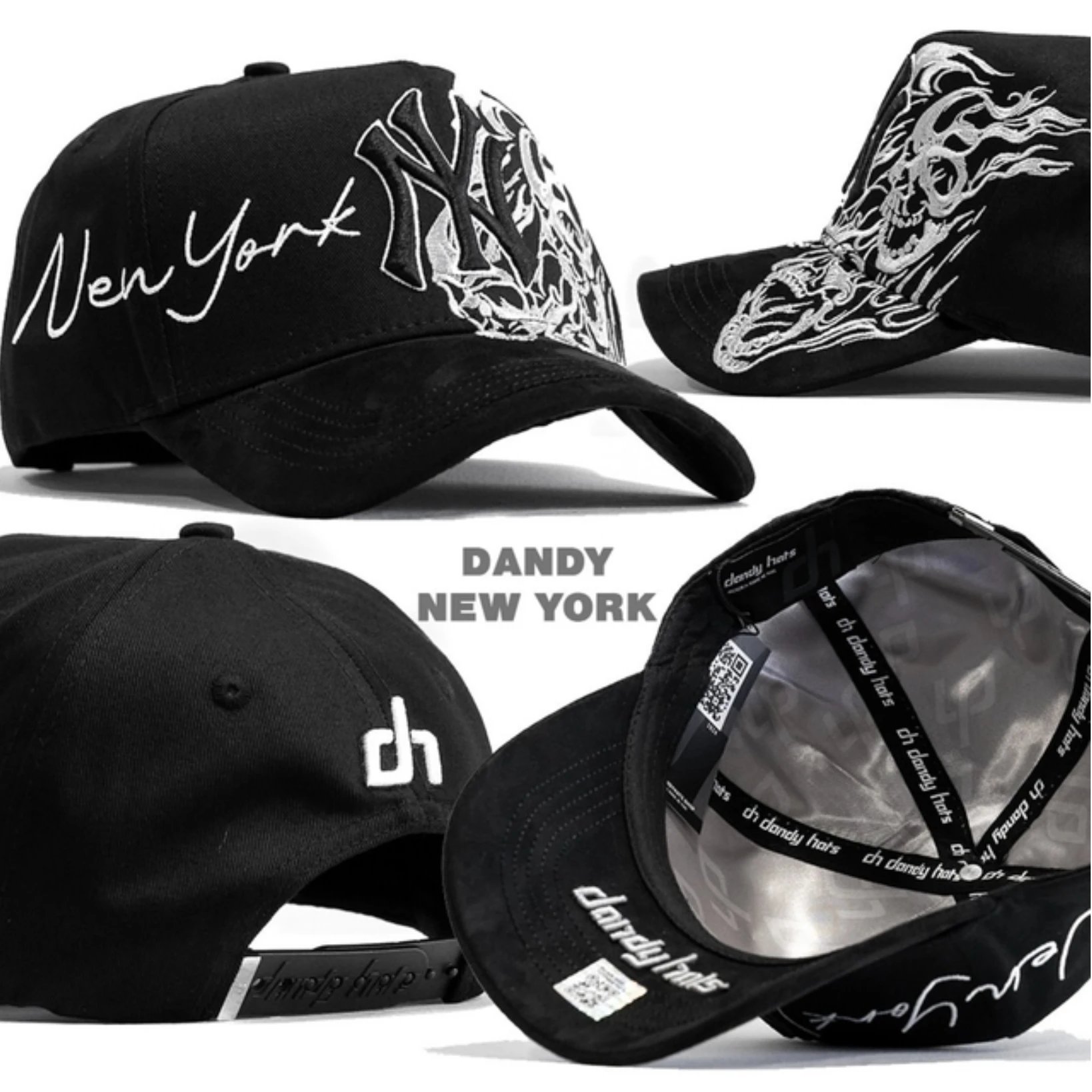 Embroidered Letter Baseball Cap Dandy Onyx - Other - Cnfans - $26.29