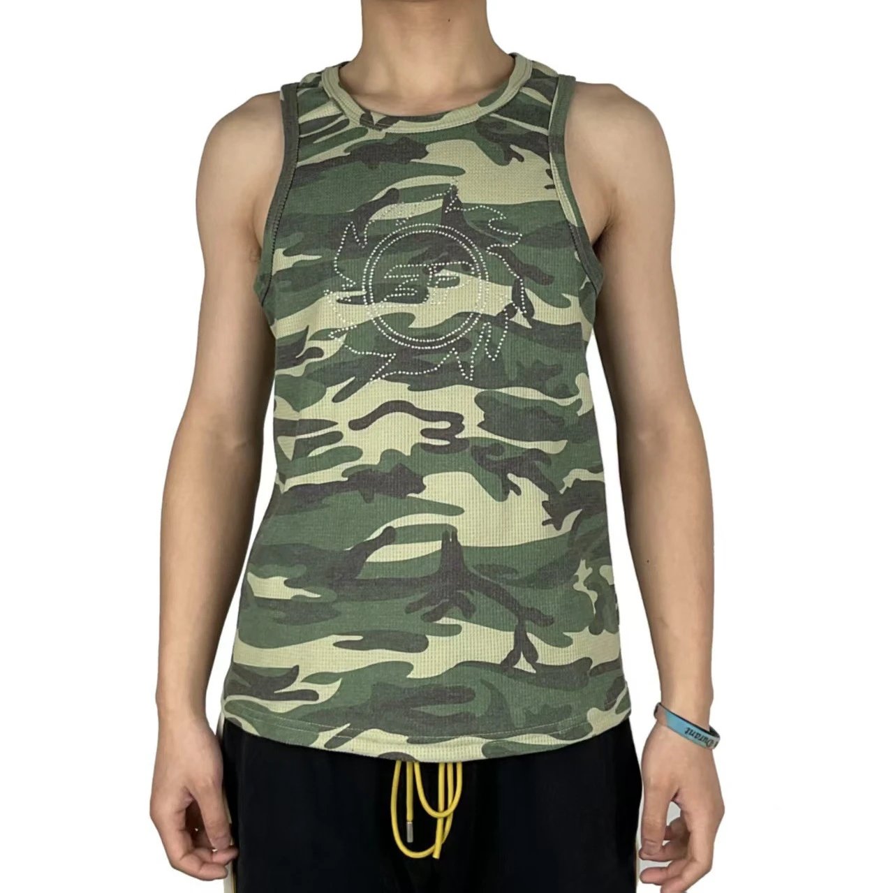 BP Letter Embroidered Camo Tank Green - Gallery Image 2 - Detailed View