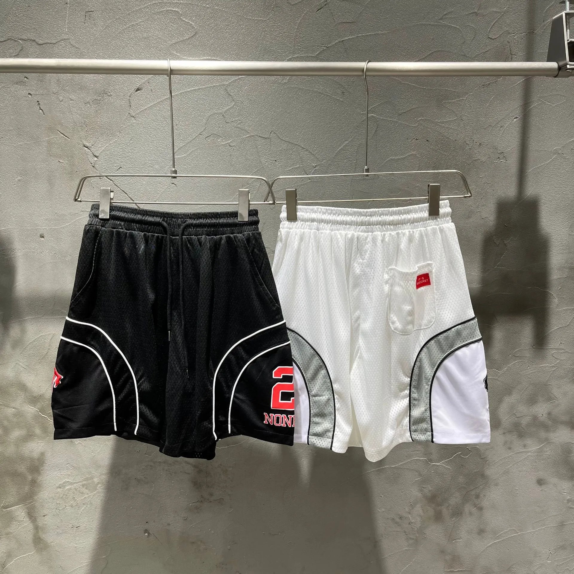 Tra Logo Mesh Tee and Shorts Set Black-White - Gallery Image 3 - Detailed View