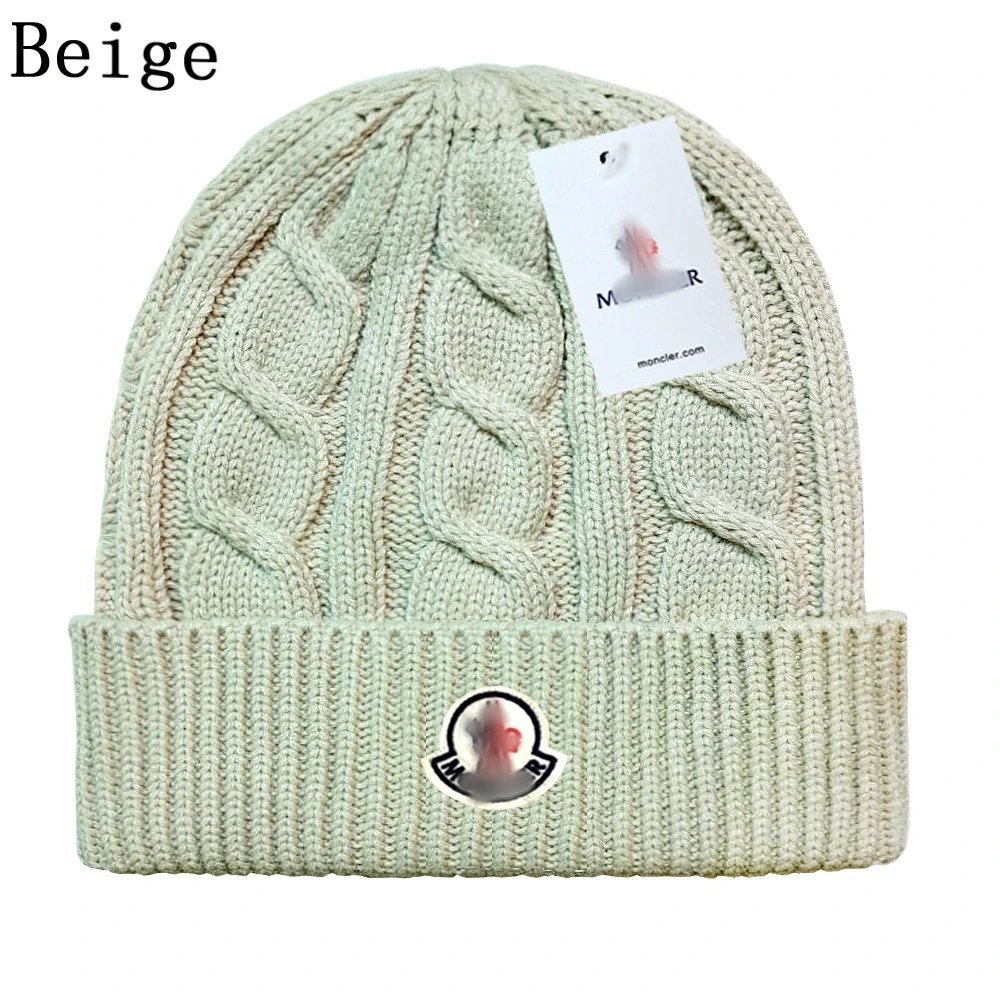 Cable Knit Winter Beanie Warm Wool Hat Light Gray - Gallery Image 4 - Detailed View