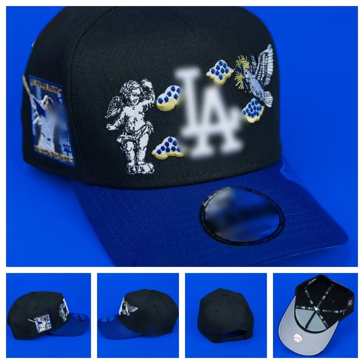 LA Embroidered Baseball Cap Fashion Hat Cobalt - Gallery Image 1 - Detailed View