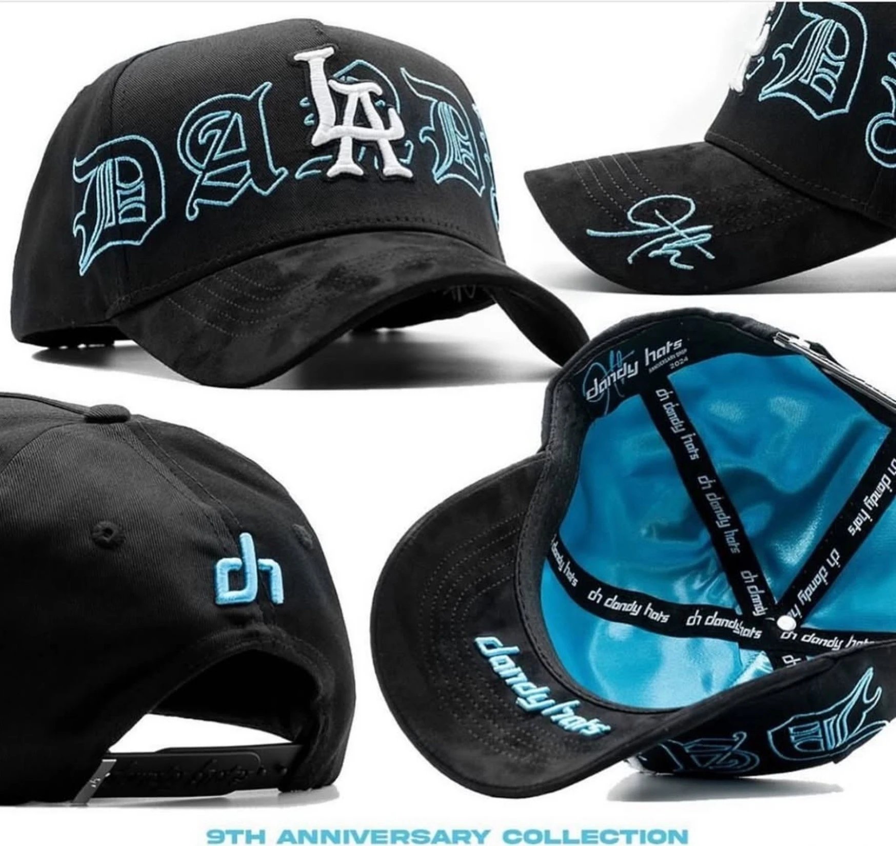 DANDY Embroidered Baseball Cap Street Style Onyx - Other - Cnfans - $26.29