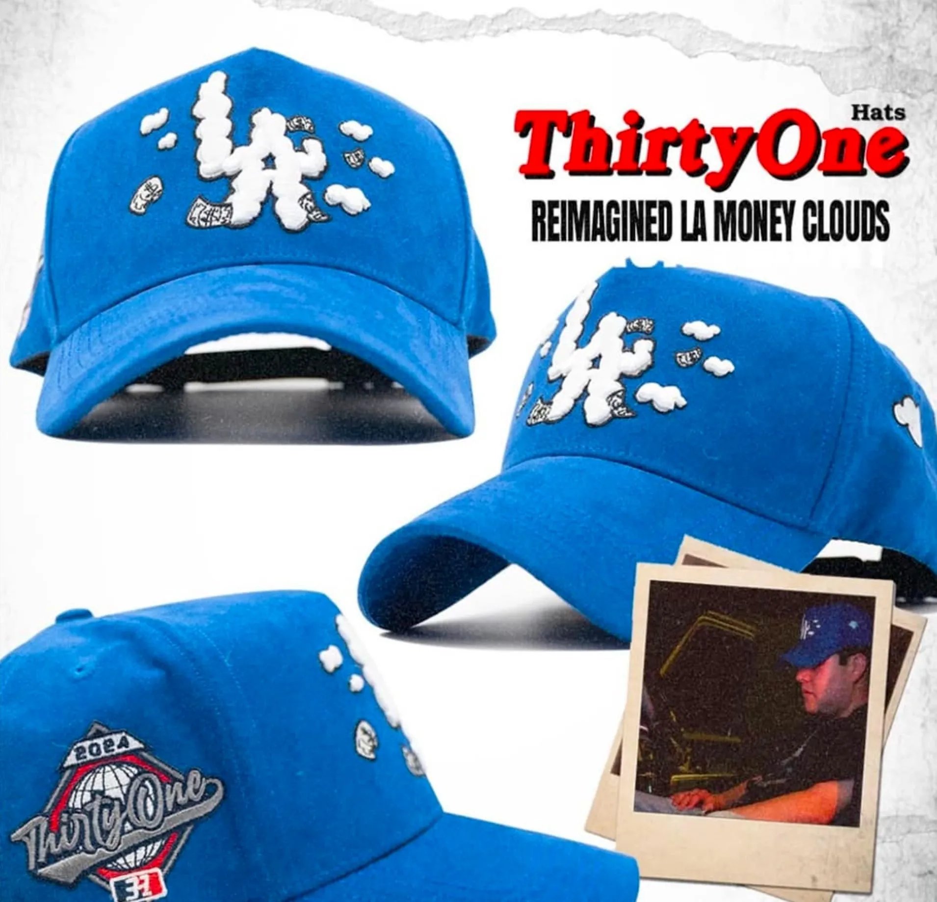 DANDY Letter Baseball Cap Adjustable Headwear - Cerulean - Other - Cnfans - $26.29