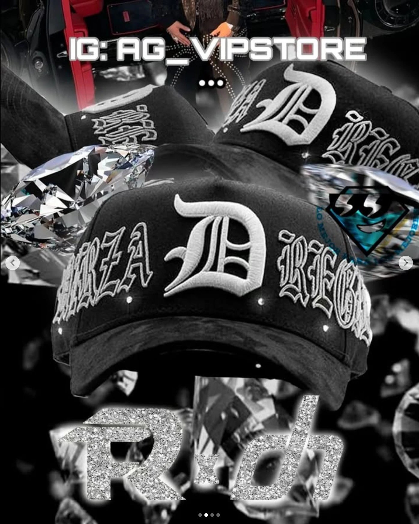 DANDY Letter Baseball Cap Adjustable Drill Jet Black - Other - Cnfans - $26.29