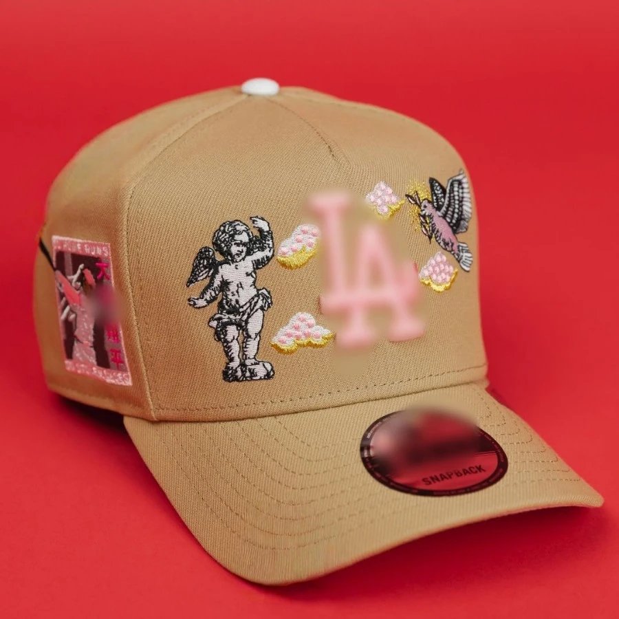 Embroidered Baseball Cap Trendy Snapback Hat Khaki - Gallery Image 2 - Detailed View