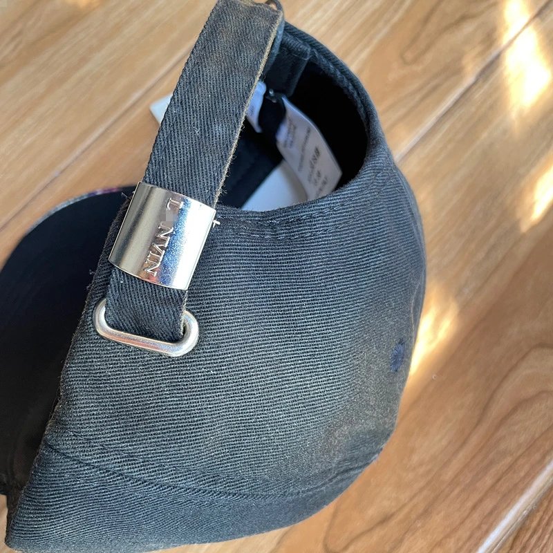 Washed Cotton Baseball Cap in Noir - Gallery Image 2 - Detailed View