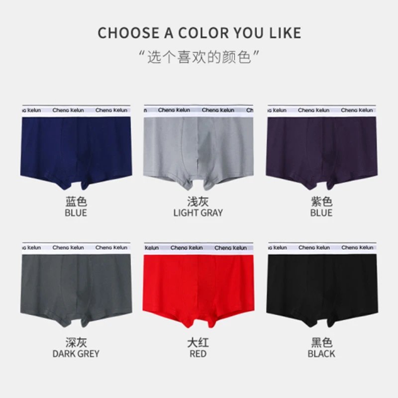 Men's Cotton Boxer Briefs Breathable Classic Navy Blue - Other - Cnfans - $12.71