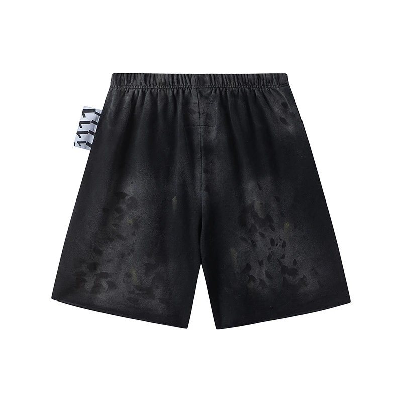 Heavy Wash Drawstring Shorts Unisex Jade - Gallery Image 5 - Detailed View