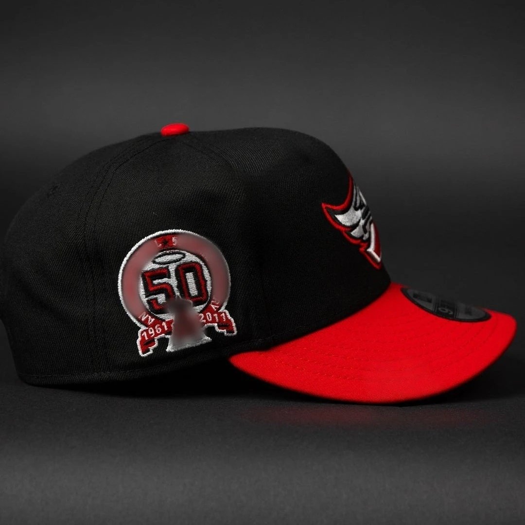 MLB Embroidered Baseball Cap Black Red - Gallery Image 3 - Detailed View