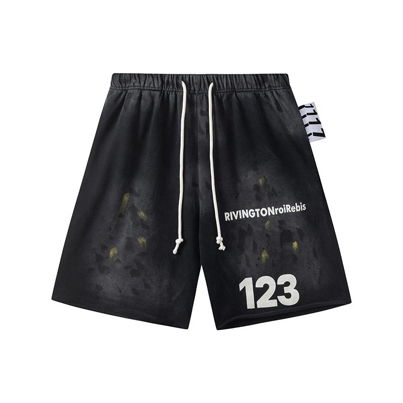 Heavy Wash Drawstring Shorts Unisex Jade - Gallery Image 4 - Detailed View