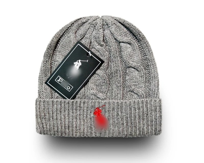 Winter Knit Beanie Hat Warm Wool Cap Heather Gray - Ralph Lauren - Cnfans - $10.16