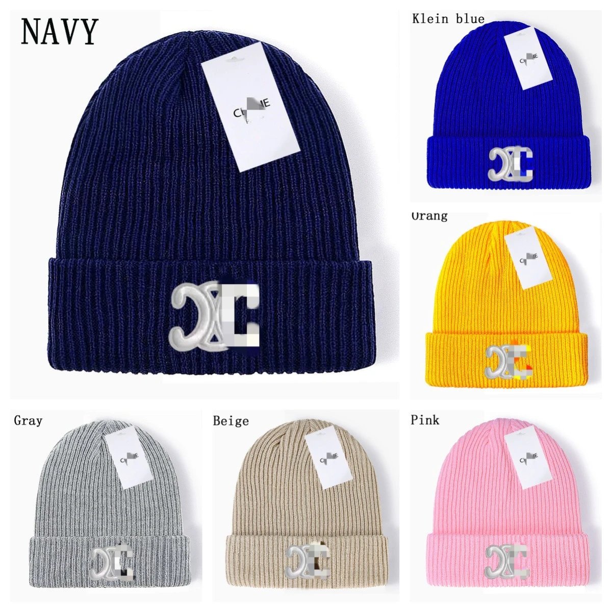Casual Knit Beanie Winter Hat Unisex Cobalt - Gallery Image 1 - Detailed View