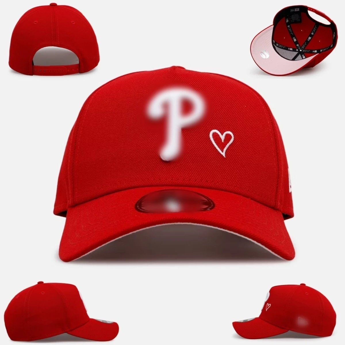 Casual Embroidered Baseball Cap Unisex Scarlet - MLB - Cnfans - $10.16
