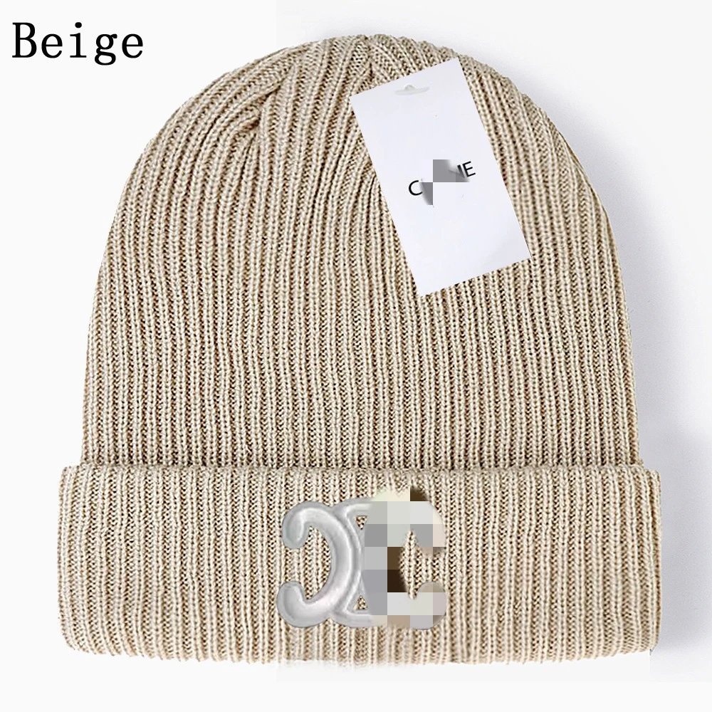 Unisex Knit Beanie Winter Warm Hat Oatmeal - High Quality Product Image - Cnfans
