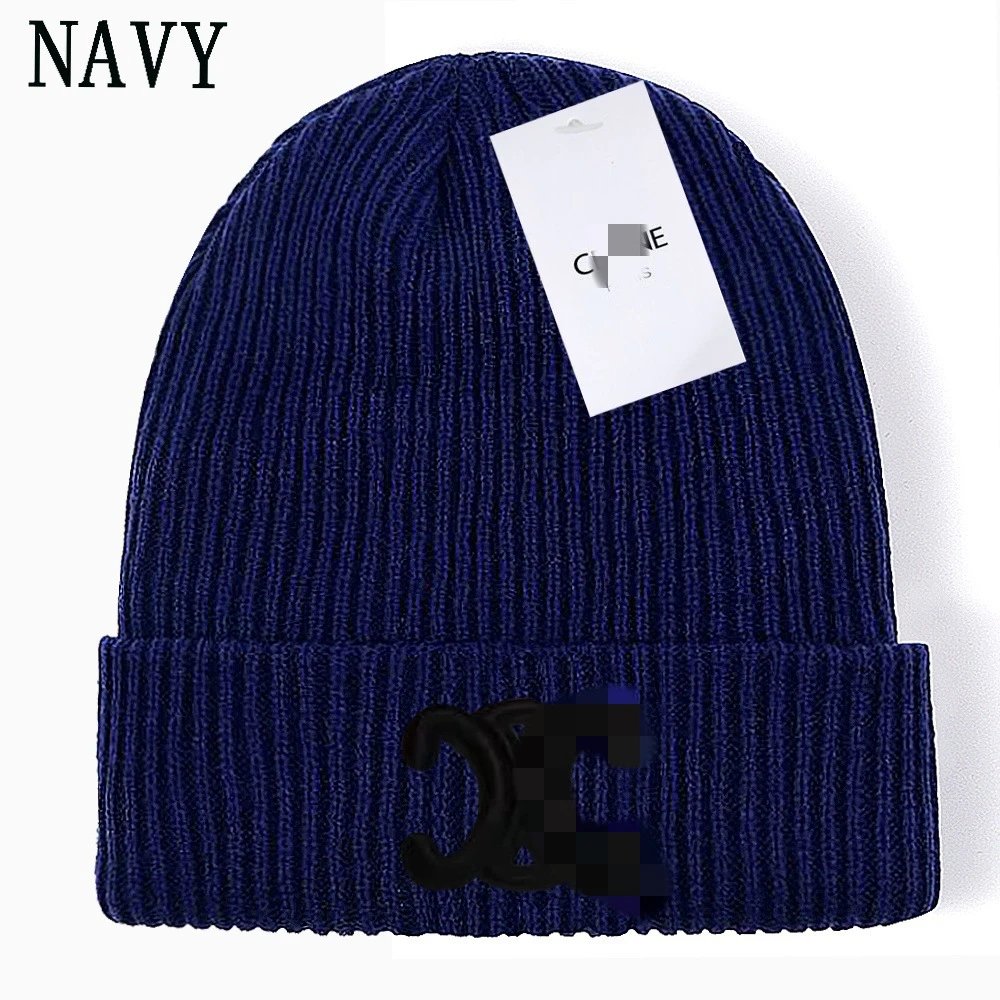 Winter Knit Beanie Hat Unisex Ribbed Indigo - High Quality Product Image - Cnfans