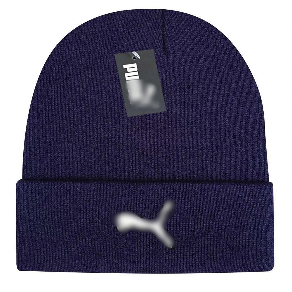 Winter Knit Beanie Hat Outdoor Sport Cap - Navy - High Quality Product Image - Cnfans