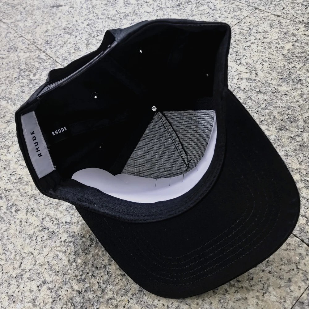 Rhude Embroidered Baseball Cap Black - Gallery Image 4 - Detailed View