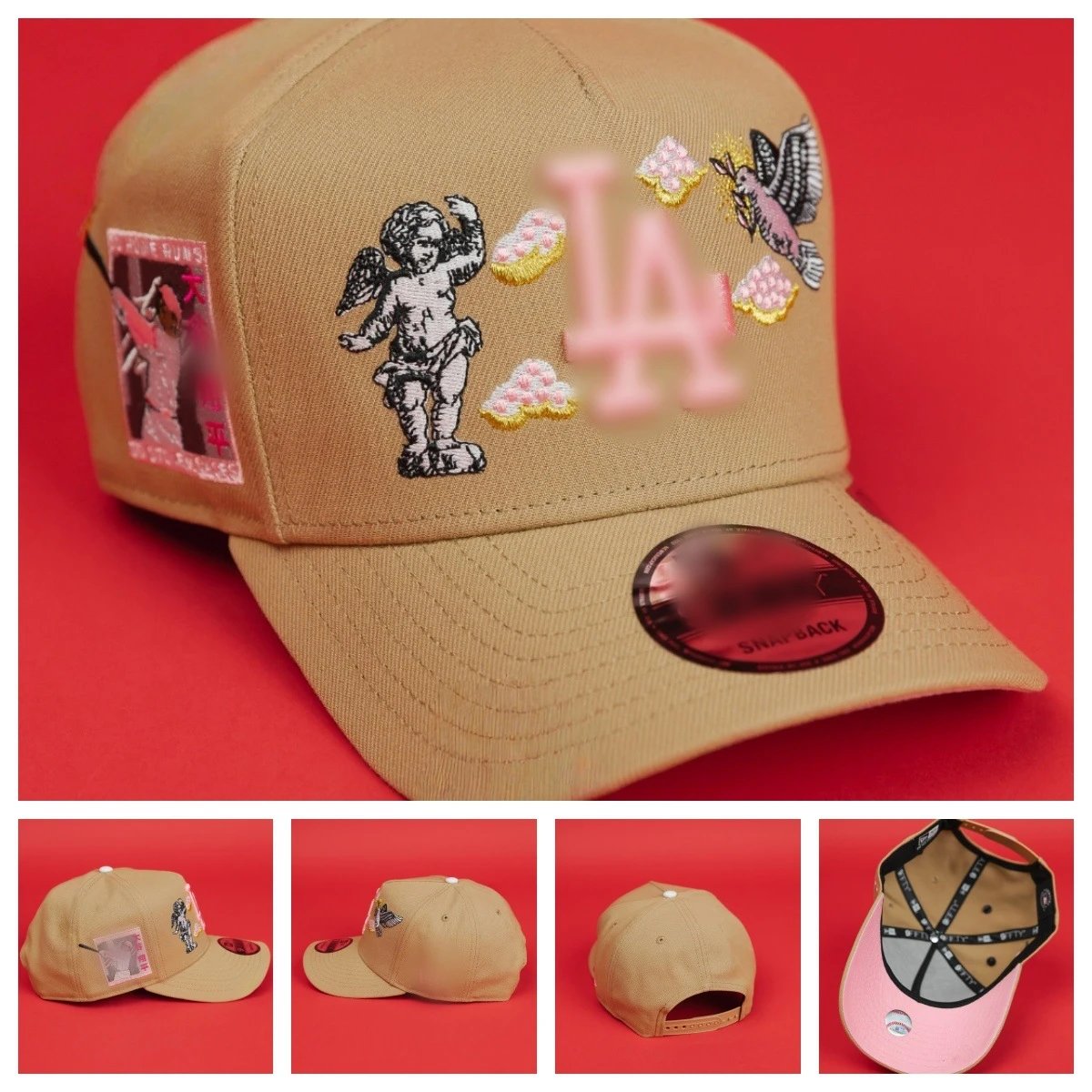 Embroidered Baseball Cap Trendy Snapback Hat Khaki - Gallery Image 1 - Detailed View