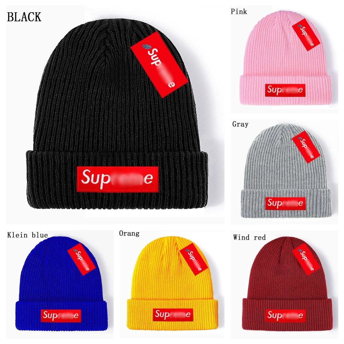 Street Knit Beanie Unisex Wool Cap, Rose - Gallery Image 1 - Detailed View