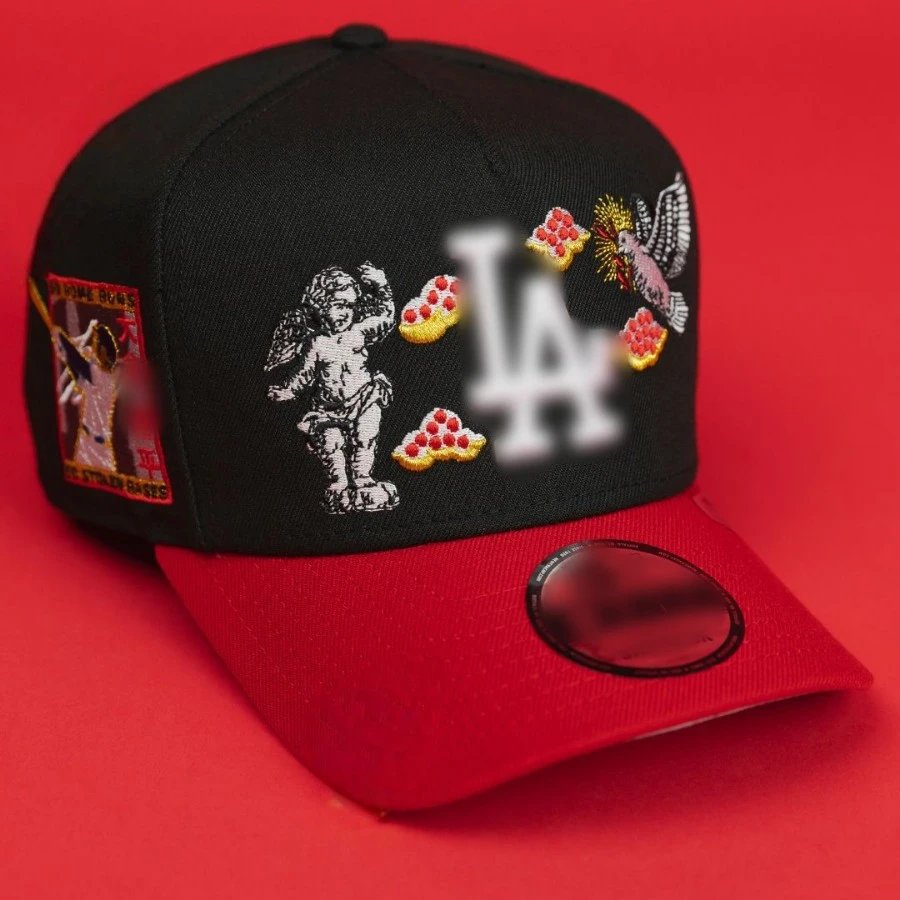 Embroidered Baseball Cap Trendy Snapback Scarlet - Gallery Image 5 - Detailed View