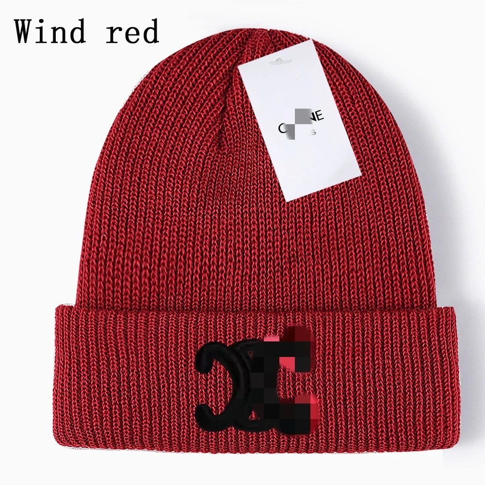 Casual Knit Beanie Winter Hat Unisex Crimson - Related Product - Cnfans