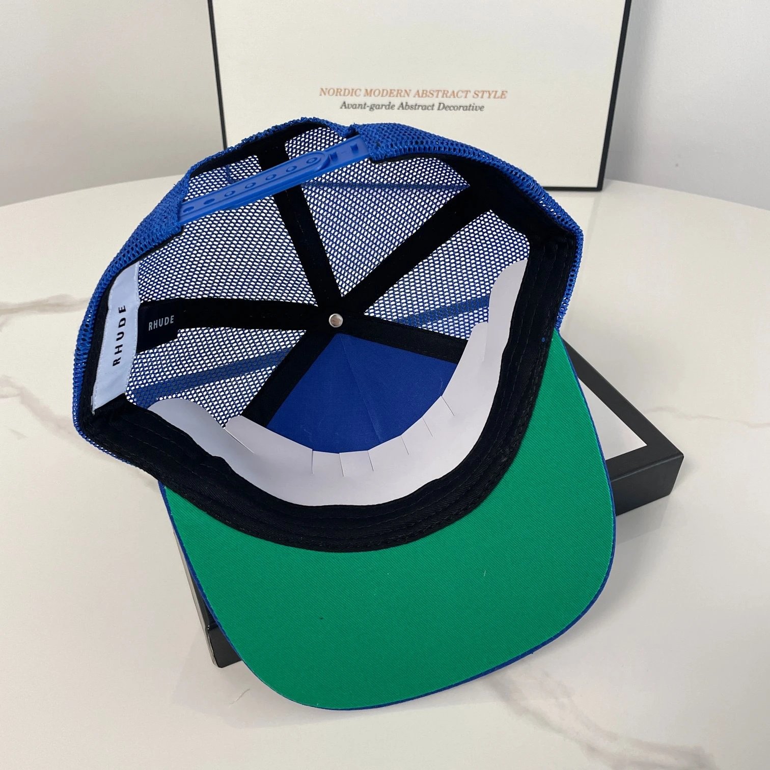 Rhude Embroidered Cap Blue - Gallery Image 4 - Detailed View