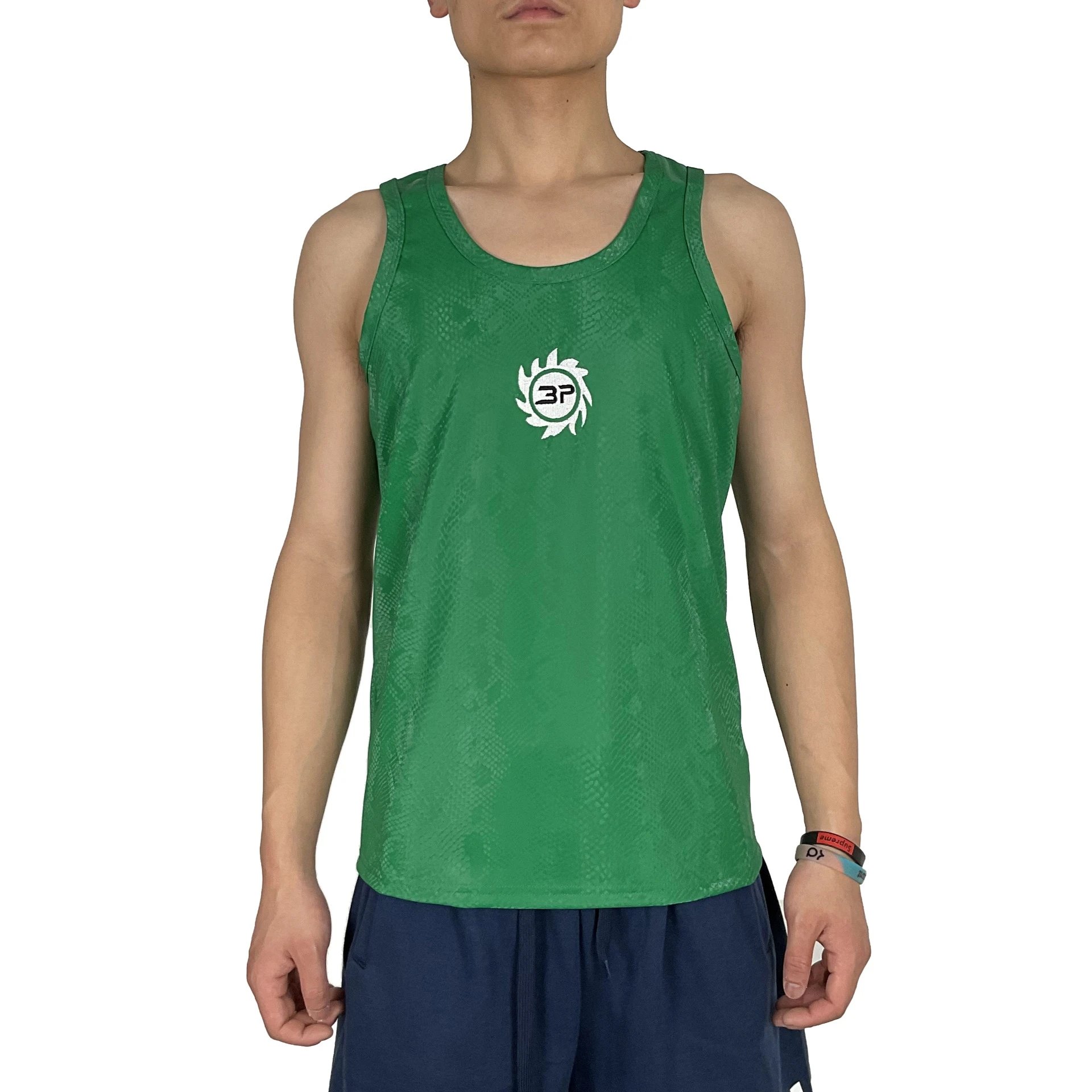 BP Letter Embroidered Camo Tank Green - Gallery Image 3 - Detailed View