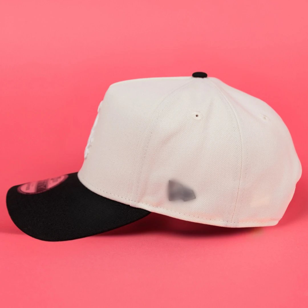 MLB Embroidered Baseball Cap White Black - Gallery Image 4 - Detailed View