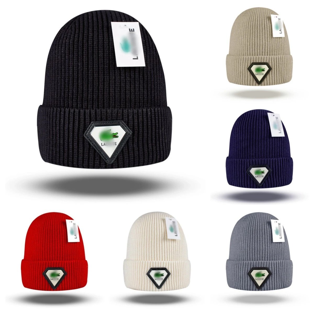 Casual Knit Beanie Hat Winter Warm Headwear Scarlet - Gallery Image 1 - Detailed View