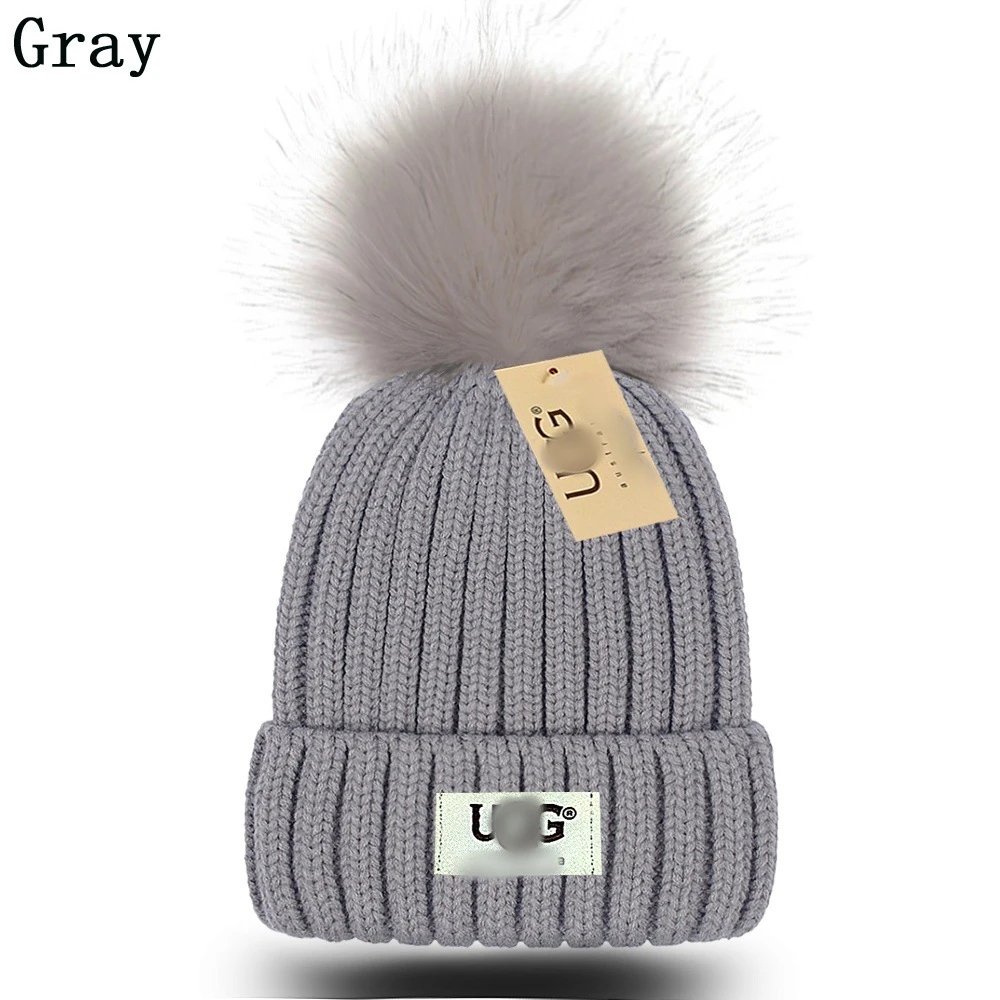 Winter Knit Beanie Hat with Pom Pom - Onyx - Gallery Image 7 - Detailed View