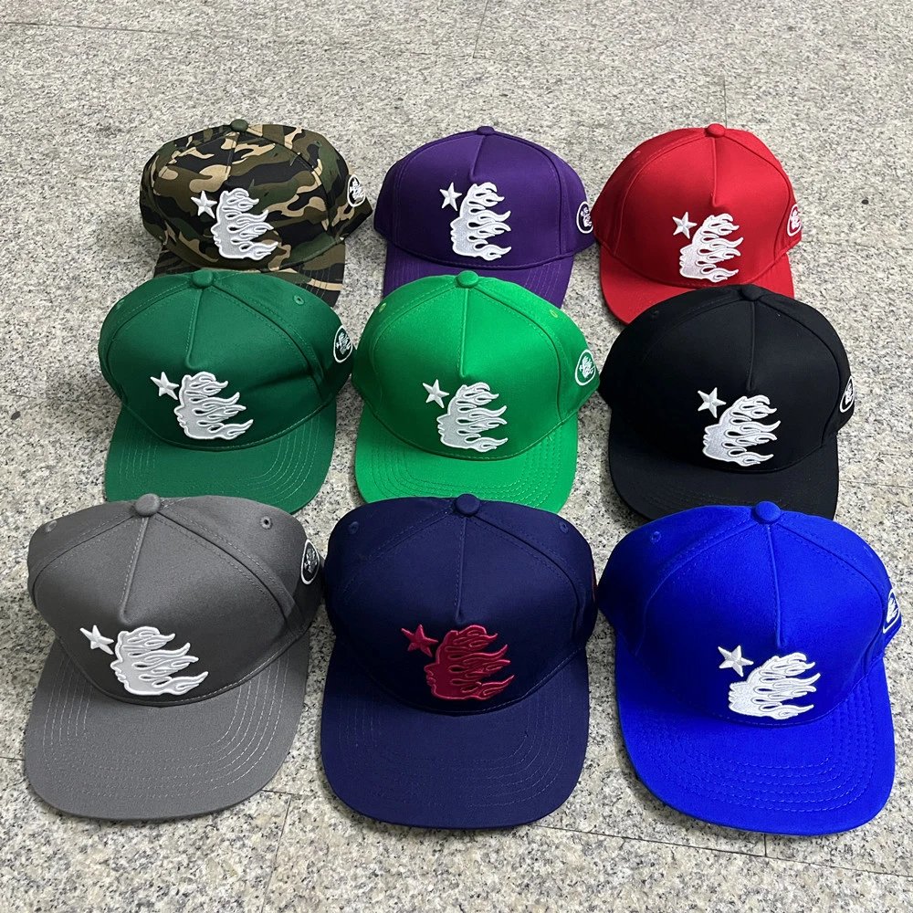 Streetwear Embroidered Hellstar Baseball Cap Navy Blue - Gallery Image 1 - Detailed View