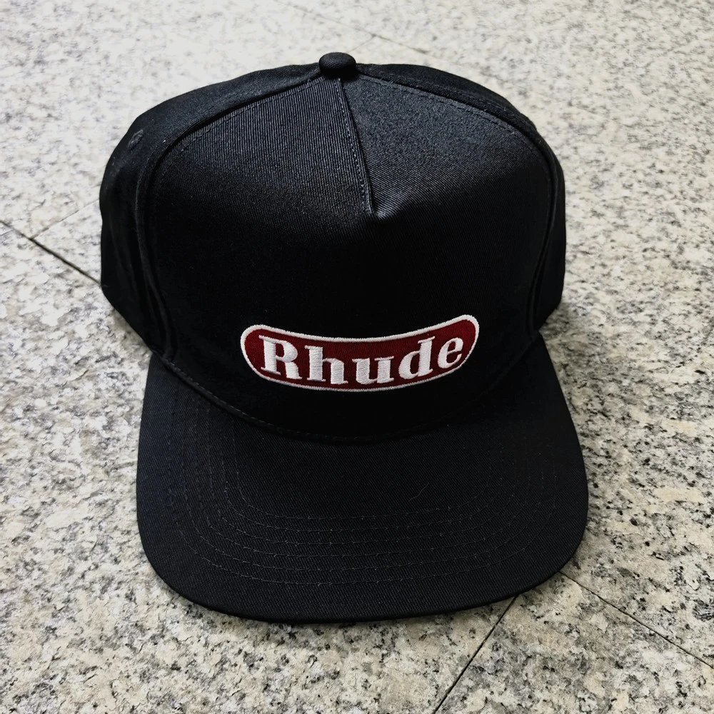 Rhude Embroidered Baseball Cap Black - Gallery Image 2 - Detailed View