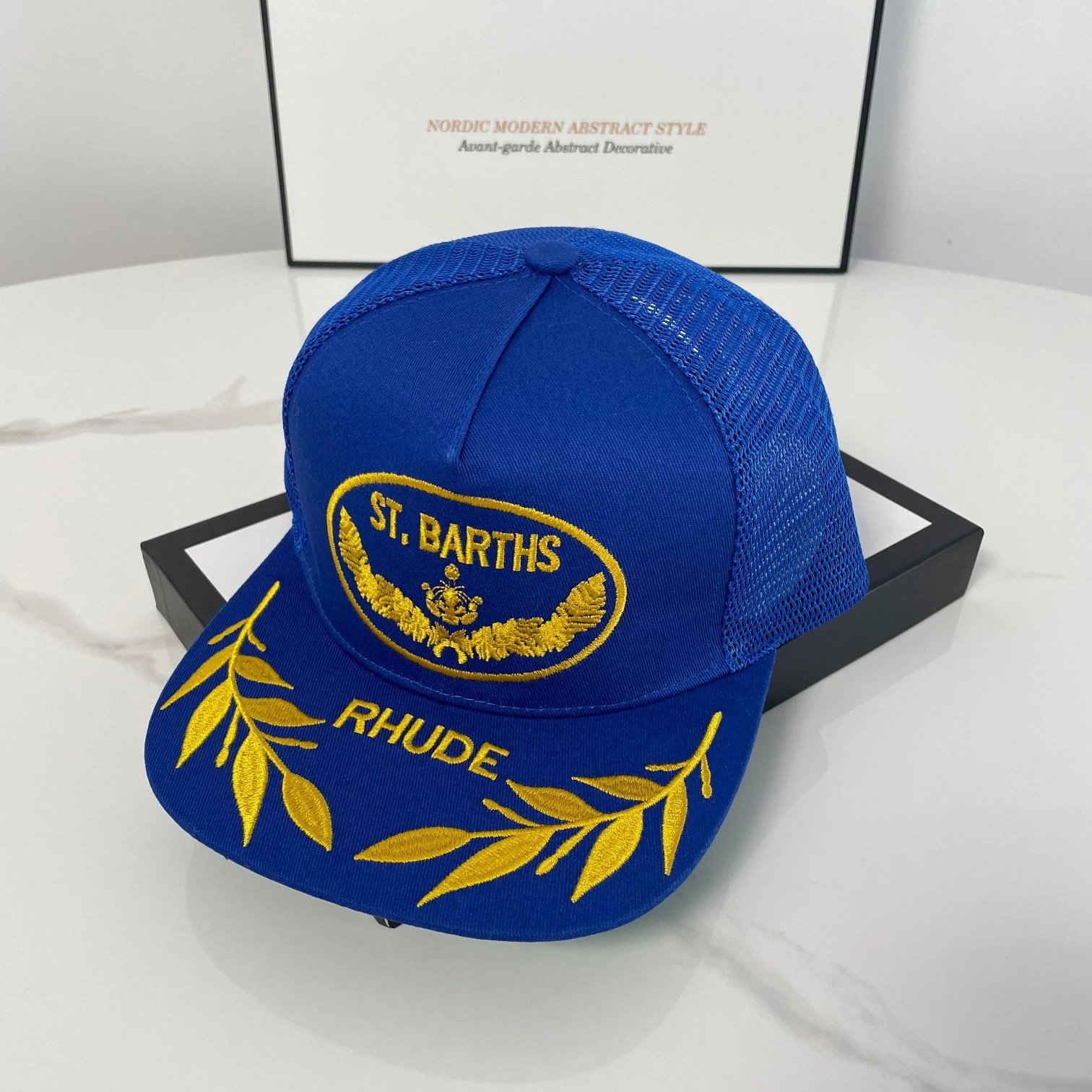Rhude Embroidered Cap Blue - Gallery Image 2 - Detailed View