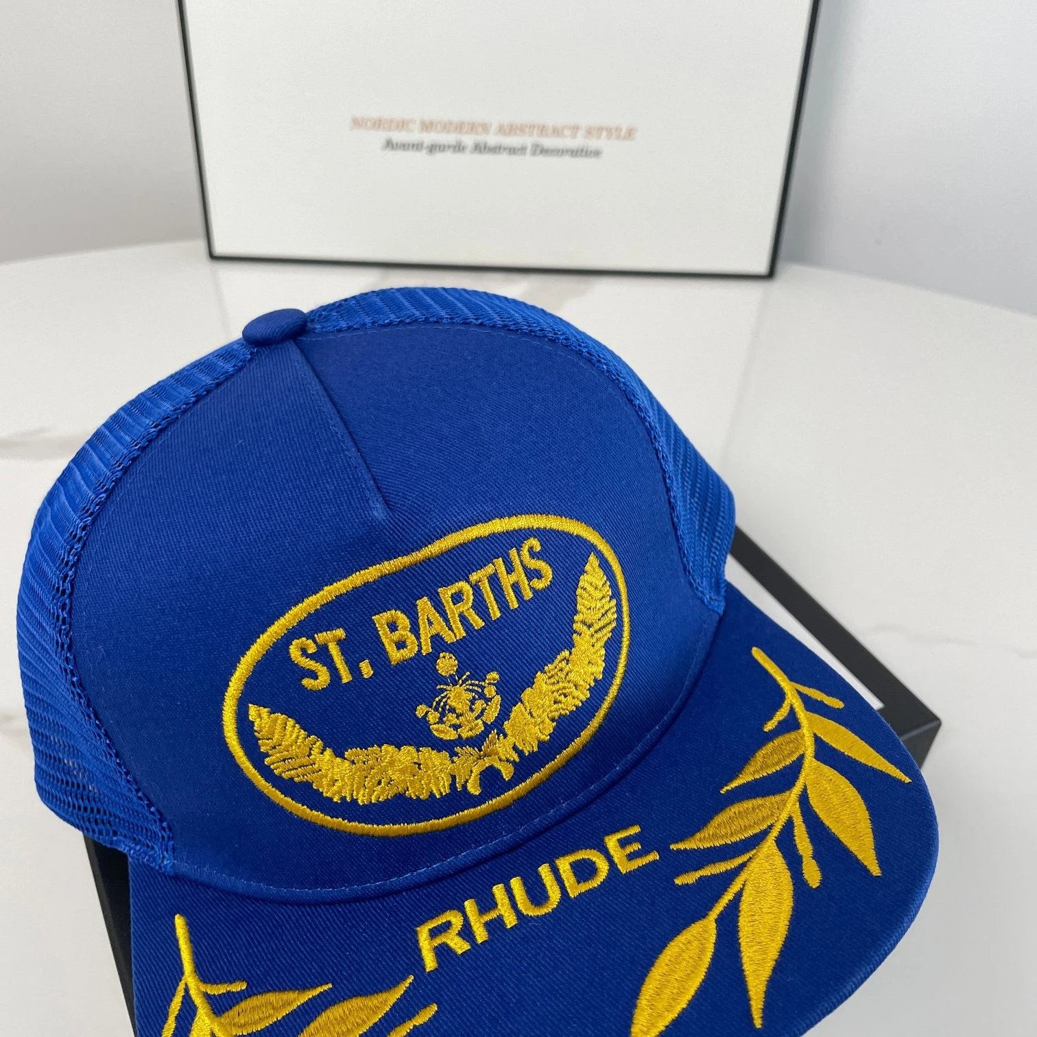 Rhude Embroidered Cap Blue - Gallery Image 3 - Detailed View