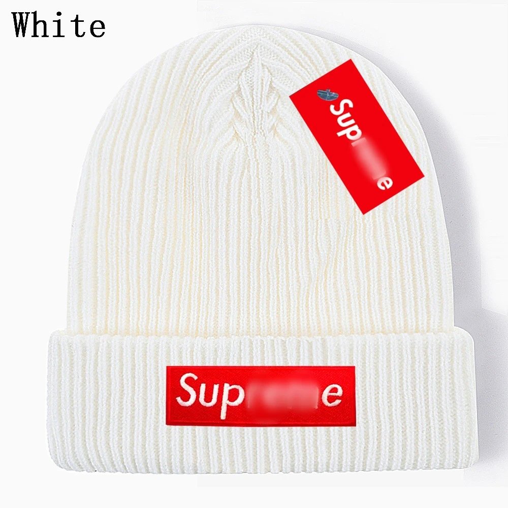 Street Knit Beanie Wool Cap Unisex Winter Snow White - Supreme - Cnfans - $10.16