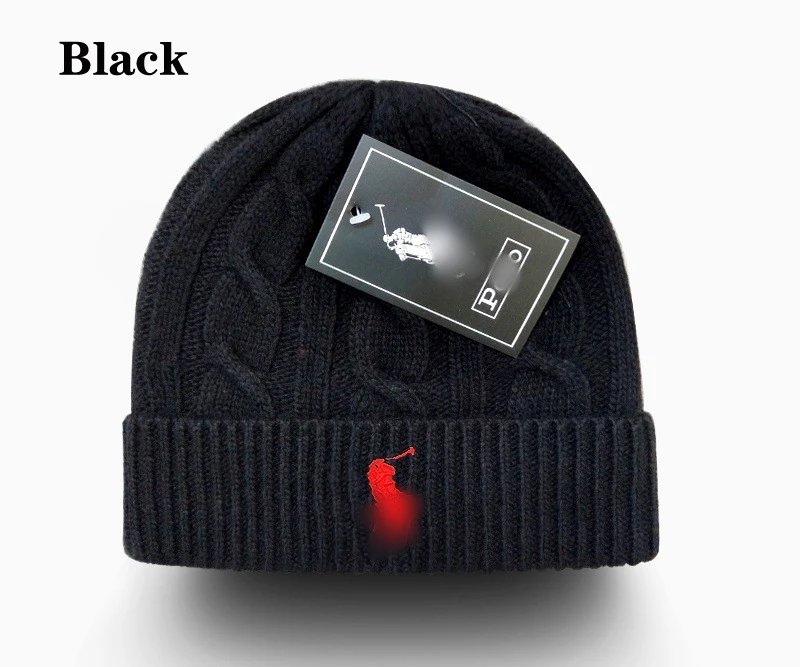 Winter Knit Beanie Warm Hat Unisex Wool Blend - Onyx - Ralph Lauren - Cnfans - $10.16