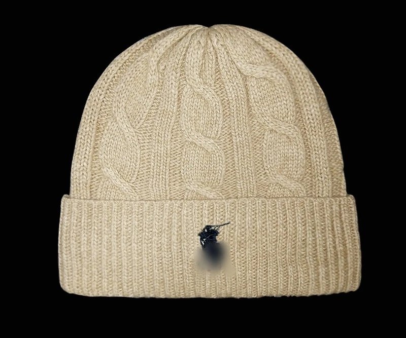 Knit Wool Beanie Warm Winter Hat Headwear Ecru - Ralph Lauren - Cnfans - $10.16