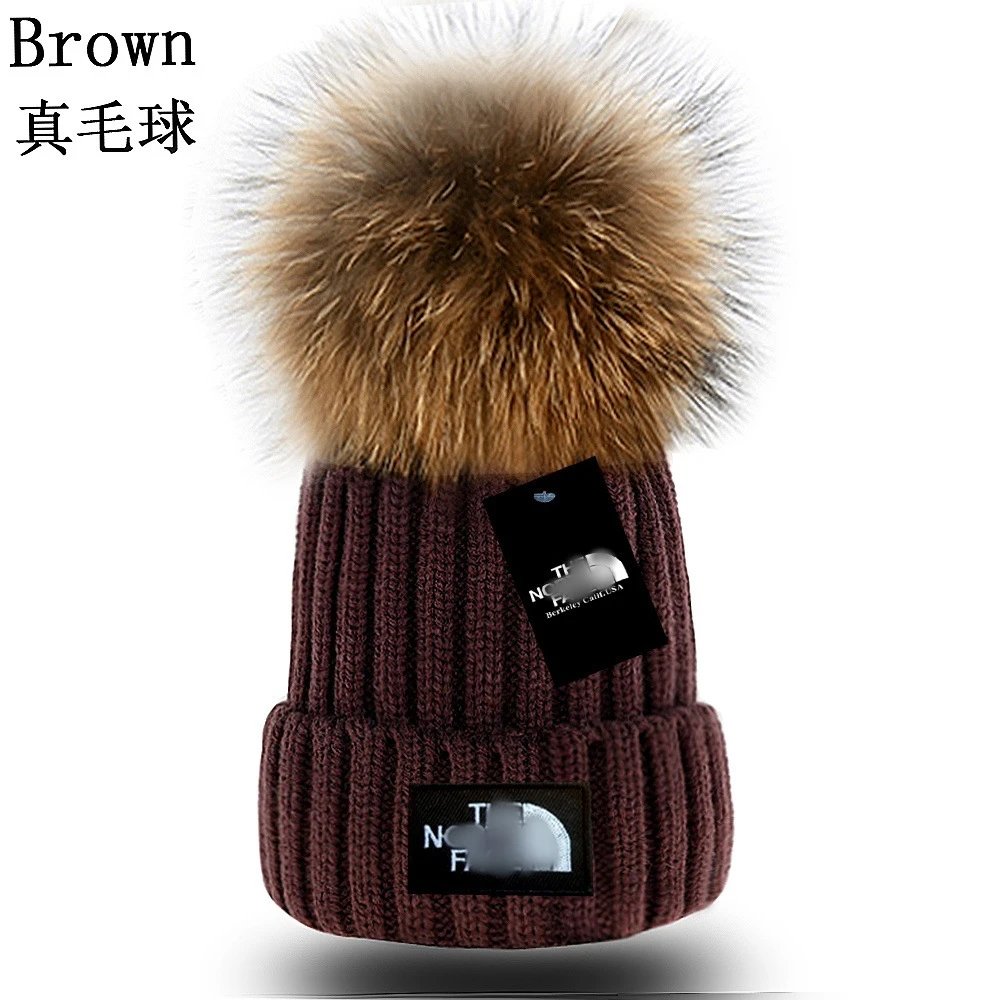 Winter Knit Beanie Hat with Fur Pom Pom Scarlet - Gallery Image 2 - Detailed View