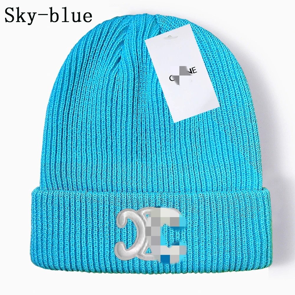 Winter Knit Beanie Hats Unisex Cable-Knit Sky-blue - Other - Cnfans - $10.16