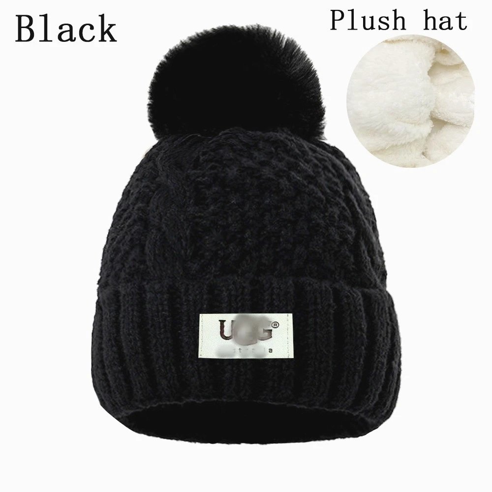 Winter Knit Beanie Hat Pom Pom Cuffed Cap - Onyx - UGG - Cnfans - $11.45