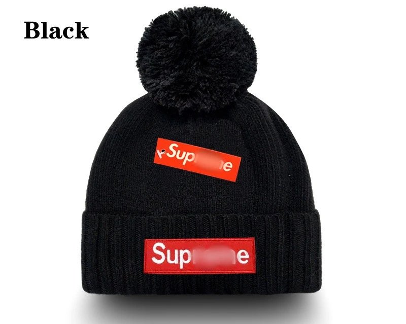 Pom Pom Knit Beanie Street Style Winter Hat - Onyx - High Quality Product Image - Cnfans