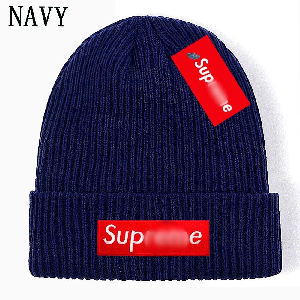 Street Knit Beanie Unisex Wool Cap Navy - Supreme - Cnfans - $10.16