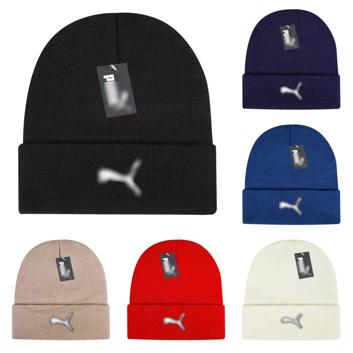 Winter Knit Beanie Hat Outdoor Sport Cap - Navy - Gallery Image 1 - Detailed View