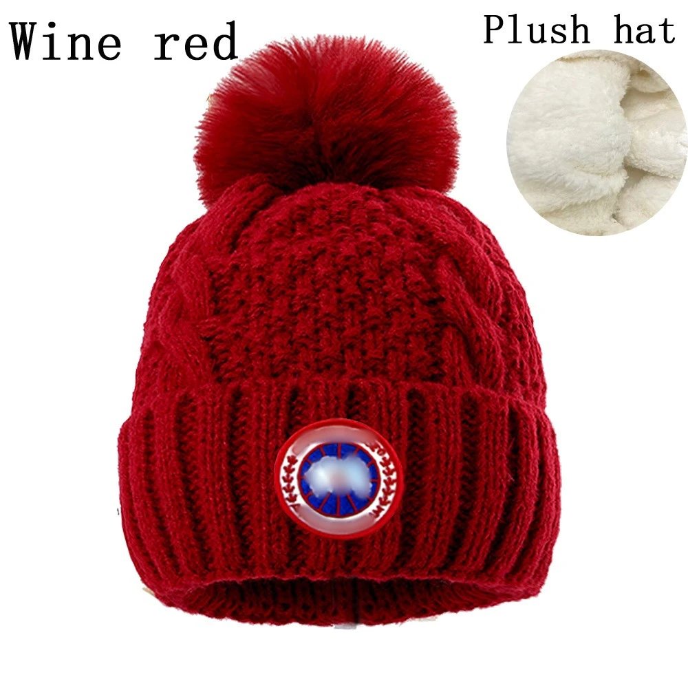 Winter Knit Beanie Hat Warm Pom Pom Cap Rose - Gallery Image 9 - Detailed View