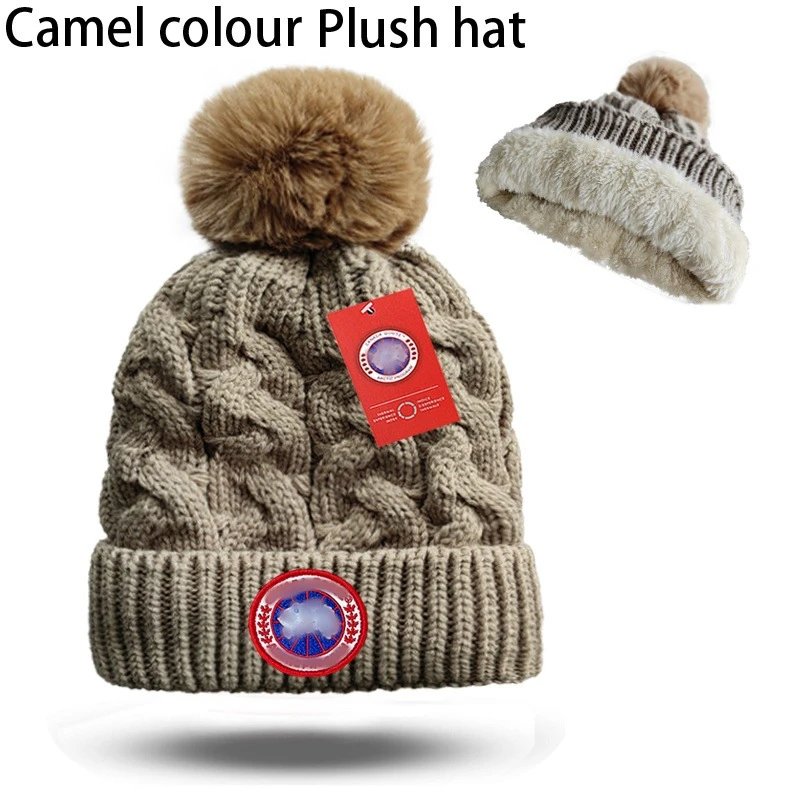 Winter Knit Beanie Hat Warm Plush Pompom Amethyst - Gallery Image 3 - Detailed View