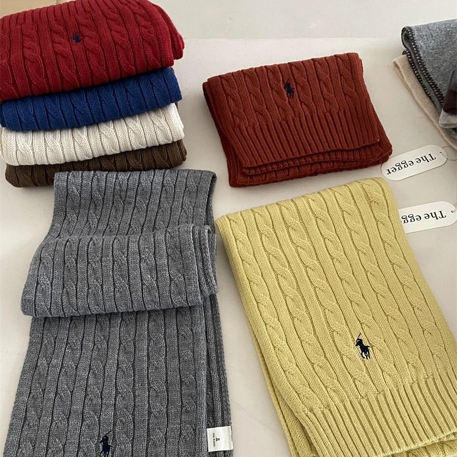Polo Ralph Lauren Cable Knit Scarf with Pony Logo